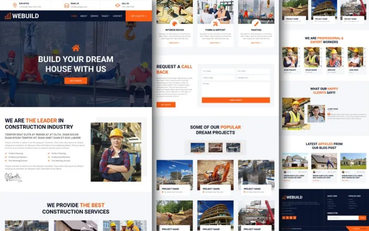 construction website design