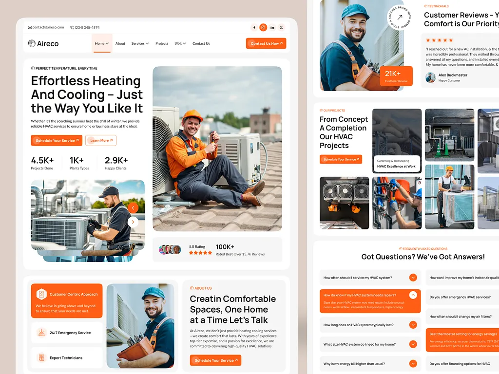 hvac website design