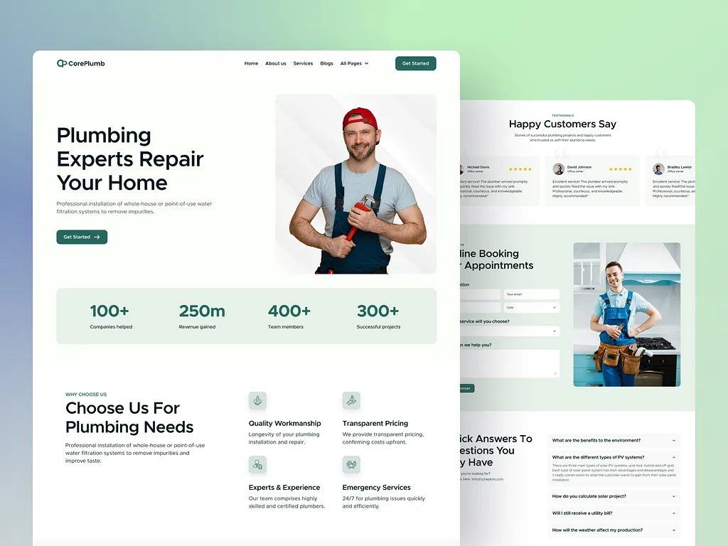plumber website design